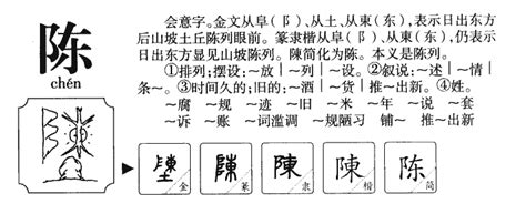 陳 五行|陈字起名寓意、陈字五行和姓名学含义